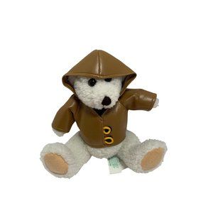 Cuddletown Friends Vintage plush Stuffed Animal Toy with Faux Leather Jacket 8.5